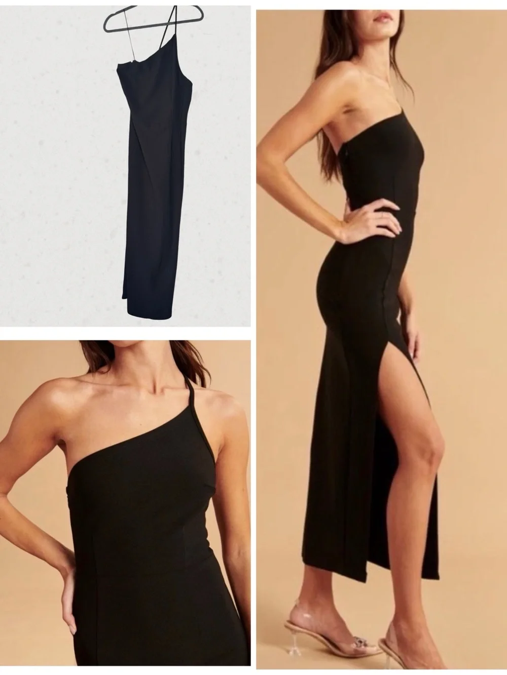 NEW Abercrombie & Fitch Asymmetrical One Shoulder Maxi Dress XL Tall